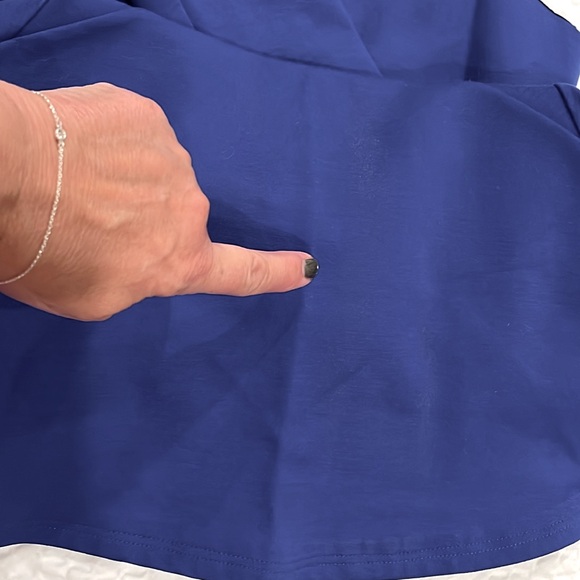 Adorable Mason royal blue mini-dress with back zipper and pleather waist detail - Picture 6 of 6